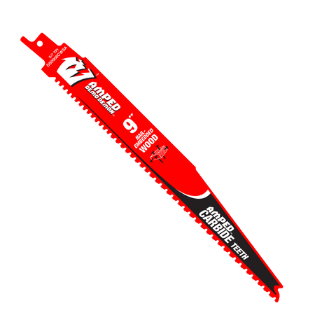 9" 5/7 TPI AMPED™ Demo Demon™ Carbide Teeth Reciprocating Saw Blade for Nail - Embedded Wood - AAA Industrial Supply