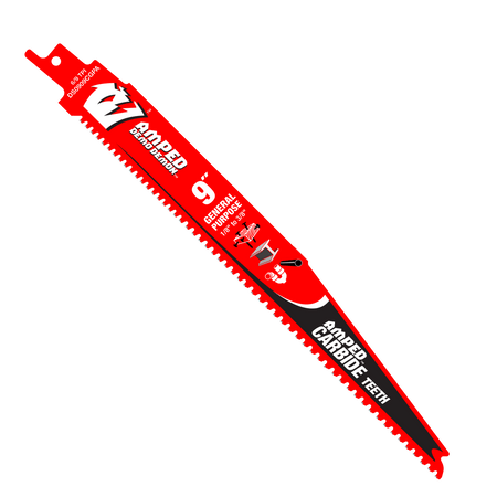 9" 6/9TPI AMPED™ Demo Demon™ Carbide Teeth Reciprocating Saw Blades for General Purpose Cuts (3 - pk) - AAA Industrial Supply