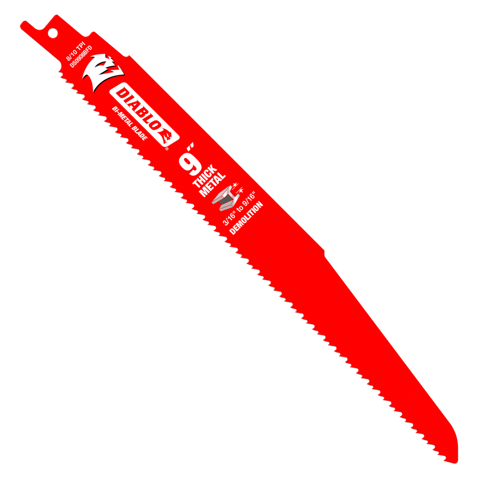 9" 8/10TPI Bi - Metal Reciprocating Saw Blades for Thick Metal (5 - pk) - AAA Industrial Supply