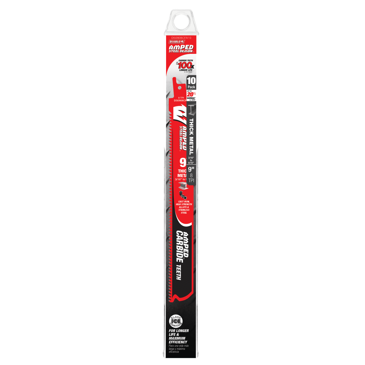 9" 8TPI AMPED™ Steel Demon™ Carbide Teeth Reciprocating Saw Blade for Thick Metal - AAA Industrial Supply