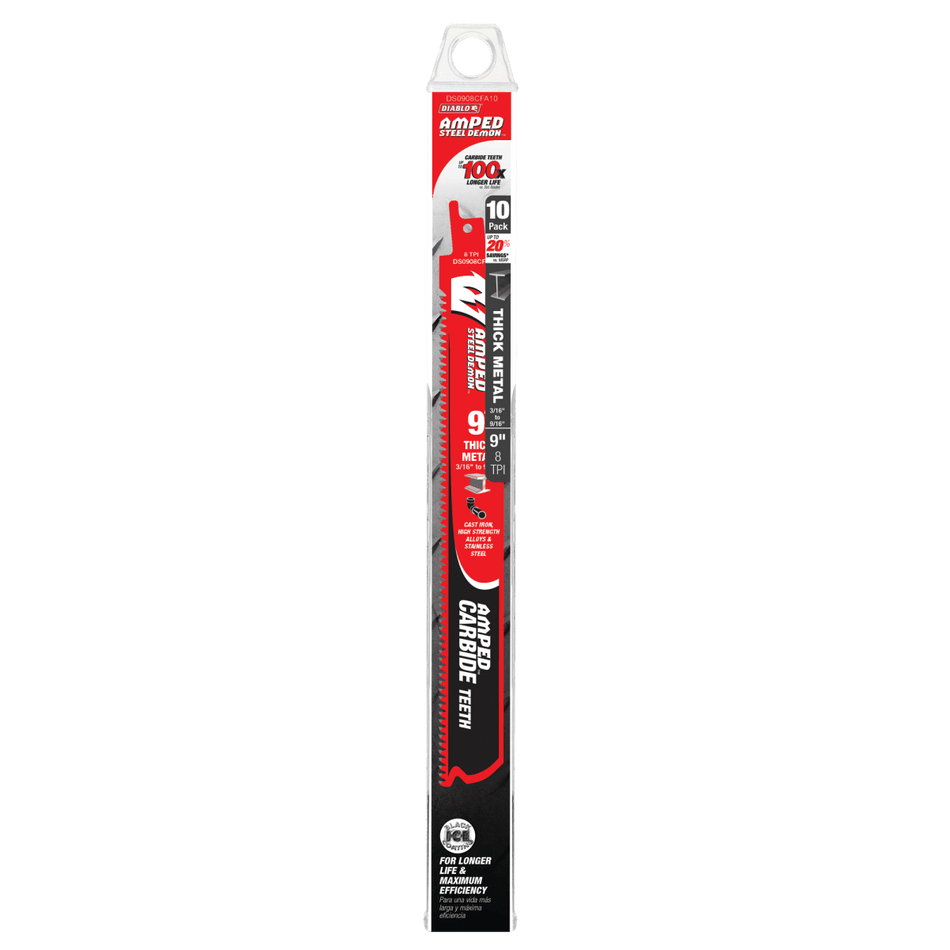 9" 8TPI AMPED™ Steel Demon™ Carbide Teeth Reciprocating Saw Blade for Thick Metal - AAA Industrial Supply