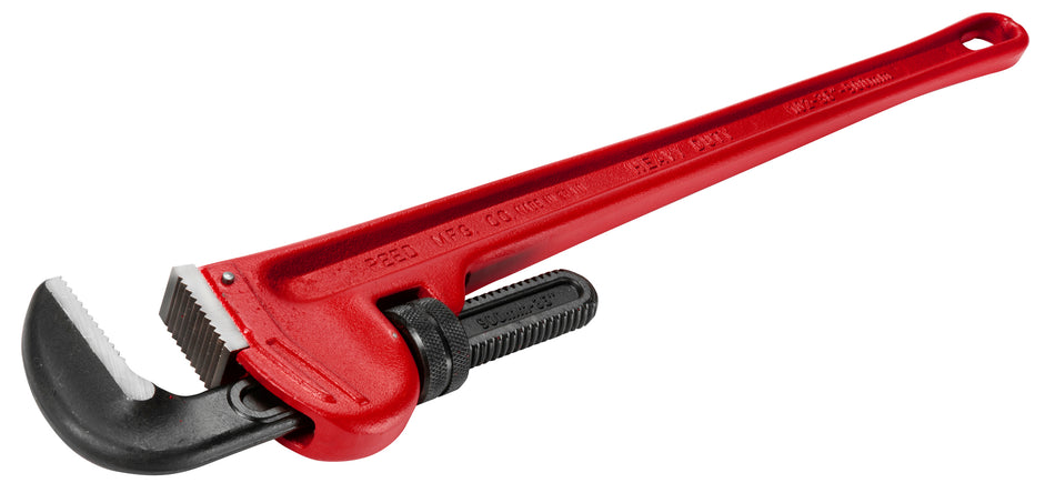 Heavy-Duty Pipe Wrench, 36 in OAL, 1/4 to 5 in Jaw, Straight Handle