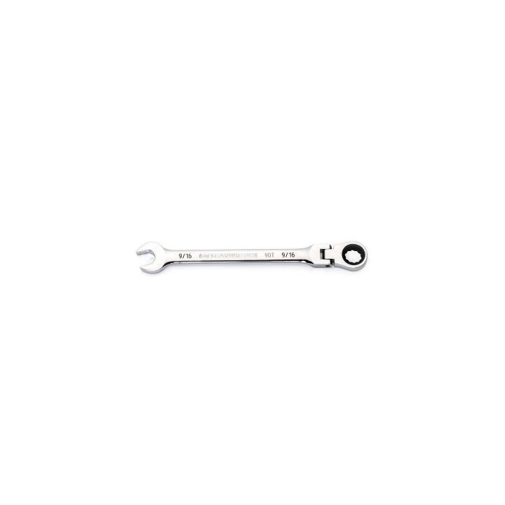 9/16" 90 - Tooth 12 Point Flex Head Ratcheting Combination Wrench - AAA Industrial Supply