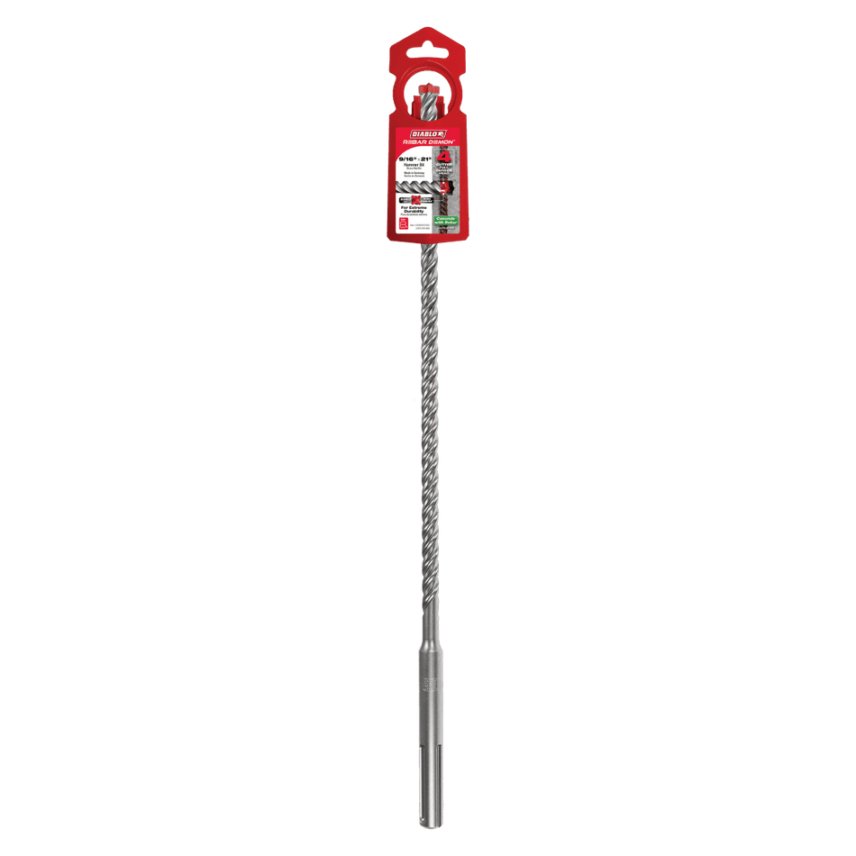 9/16" x 16" x 21" Rebar Demon™ SDS - Max 4 - Cutter Full Carbide Head Hammer Drill Bit - AAA Industrial Supply