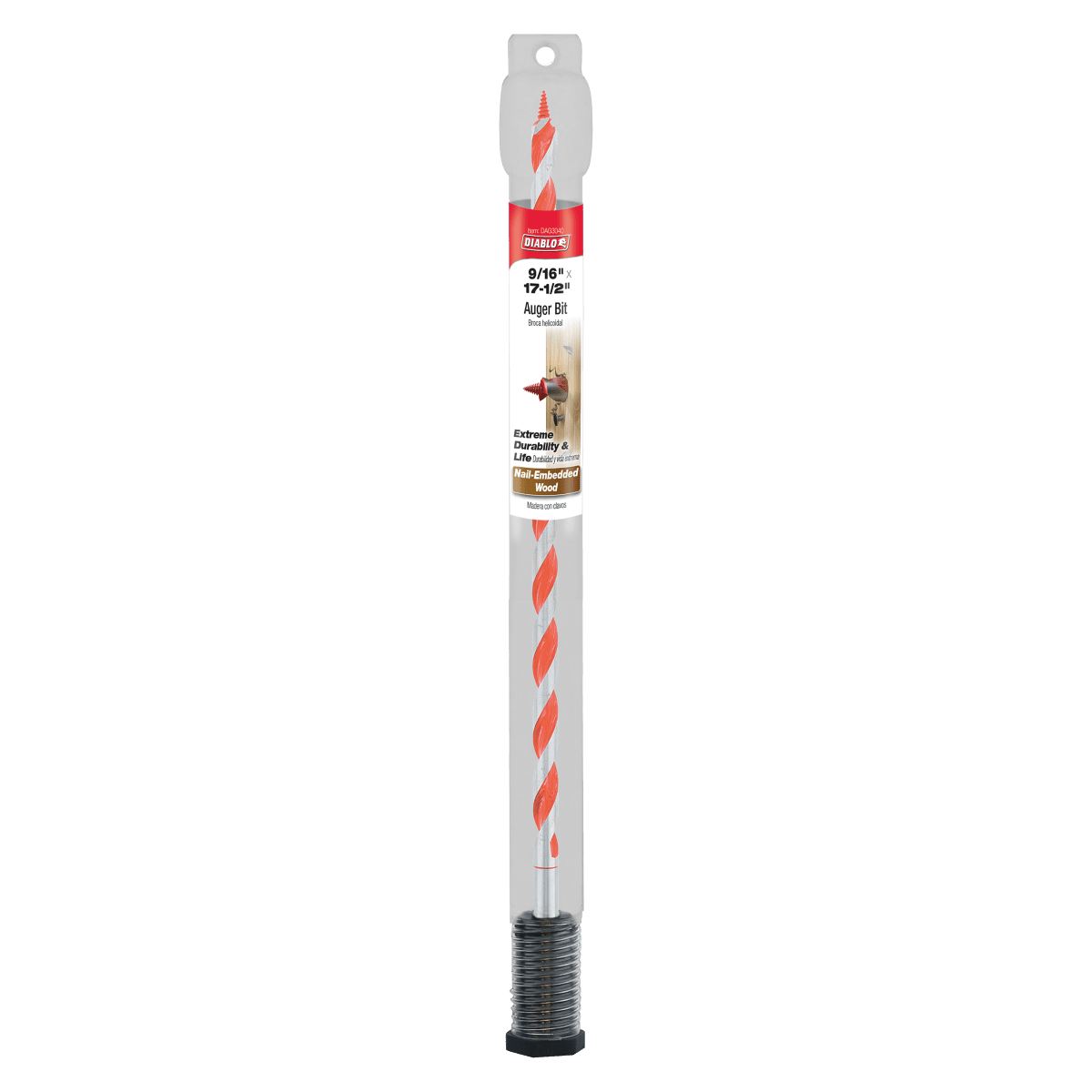 9/16" x 17 - 1/2" Auger Bit for Wood & Nail - Embedded Wood - AAA Industrial Supply