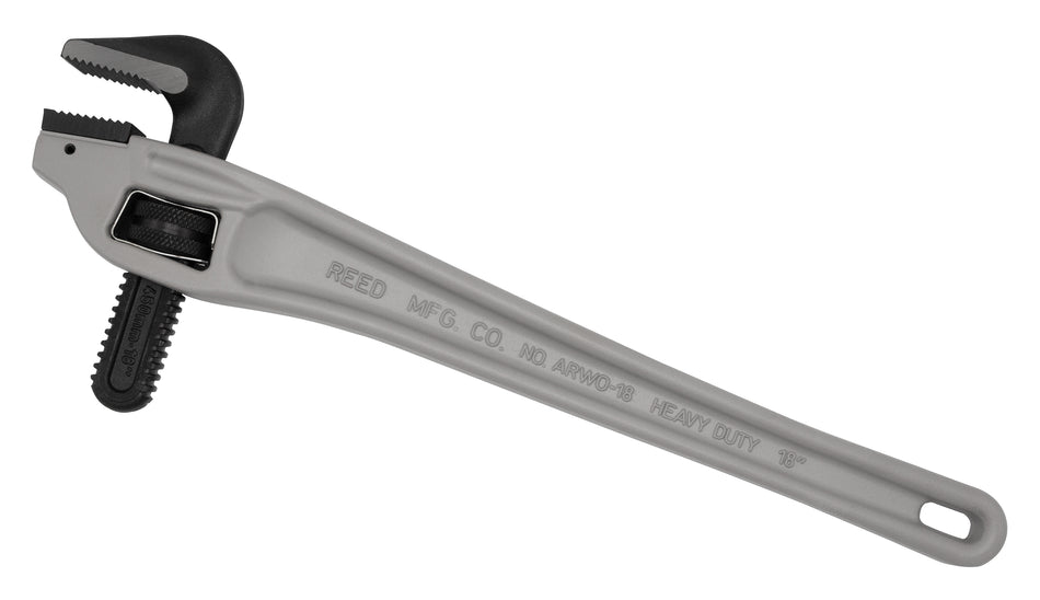 Pipe Wrench, 18 in OAL, 2-1/2 in Jaw, Aluminum/Titanium Jaw