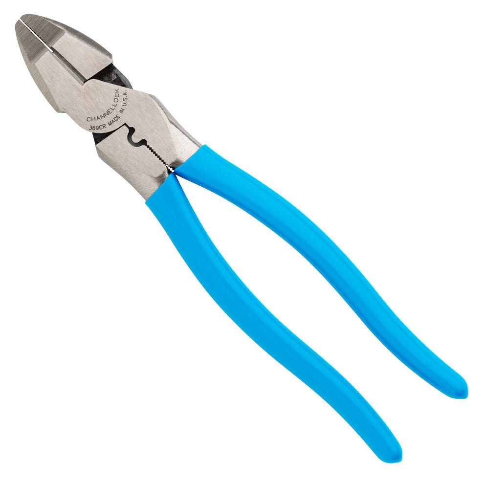 9.5" Channellock XLT Round Nose Linemen Pliers w/ Crimper - AAA Industrial Supply