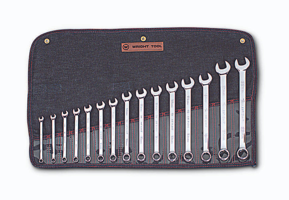 Combination Wrench WRIGHTGRIP 2.0 15 Piece Set - 12 Point Metric Full Polish 7mm - 22mm