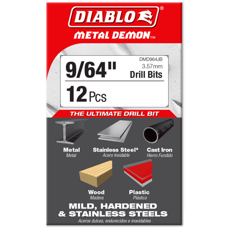 9/64" Metal Demon™Drill Bits for Mild, Hardened and Stainless Steels - AAA Industrial Supply
