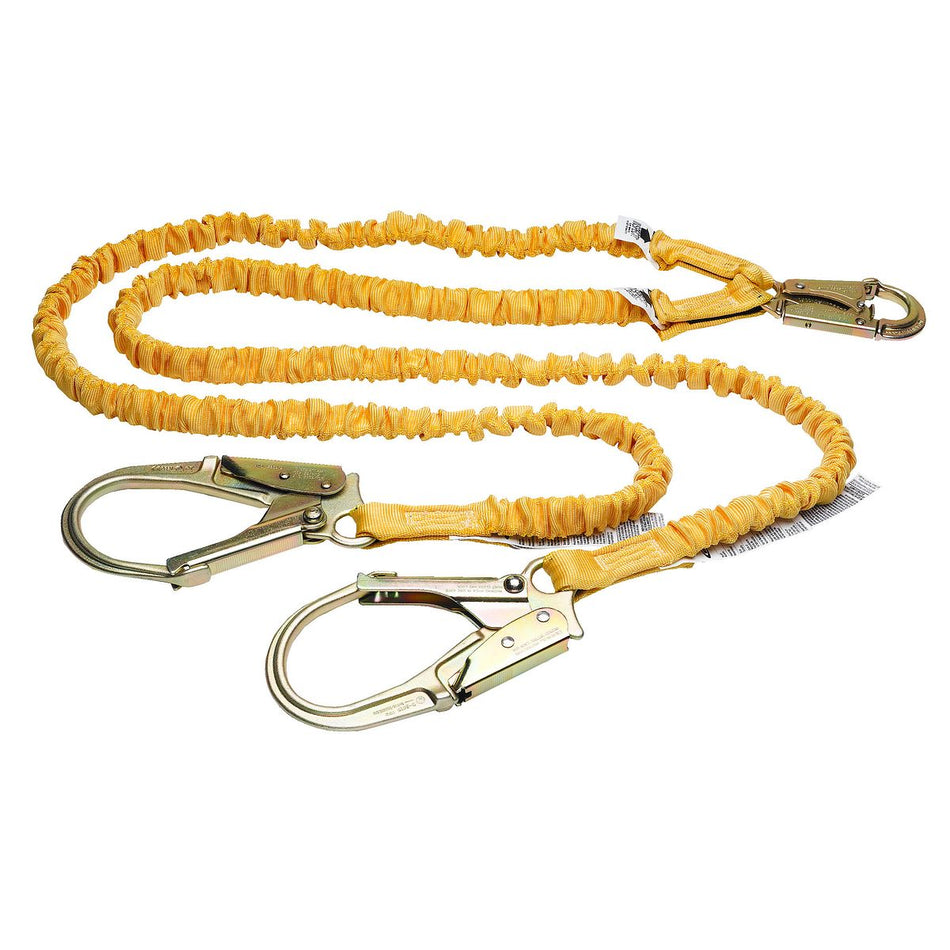 C451200 6ft SoftCoil Twinleg Lanyard (Energy Absorbing inner Core, Snap Hook, Rebar Hook)