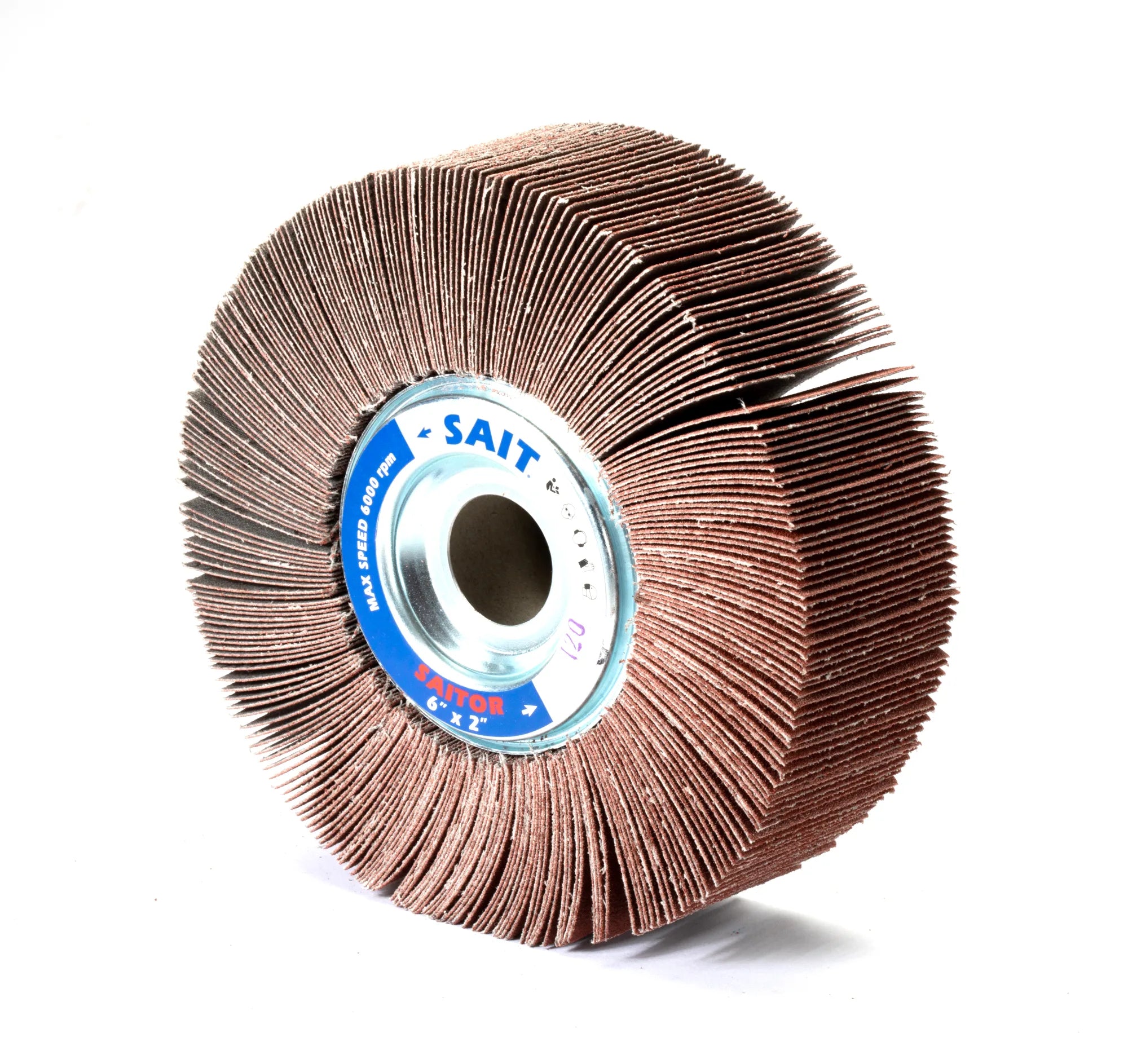 United Abrasives-SAIT 72031 2A Aluminum Oxide Flap Wheel 6" x 2" x 1", 80 Grit, 5-Pack