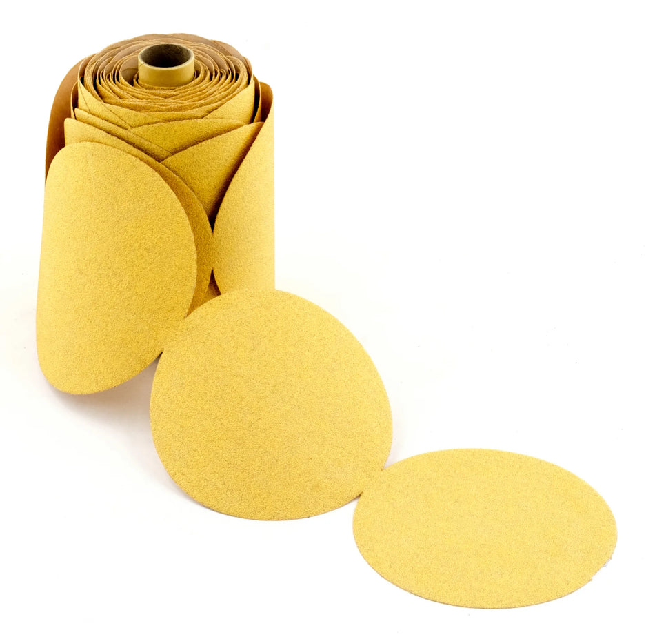 United Abrasives-SAIT 36609 Gold Stearated Aluminum Oxide Economical Paper Disc, 6" PSA Disc Rolls, 400 Grit, 100-Pack