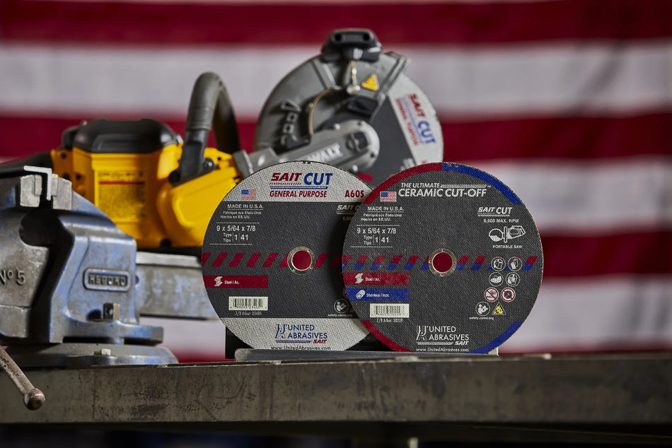United Abrasives-SAIT 23405 A60S General Purpose 9" Portable Saw Cutting Wheels 9" x 5/64" x 7/8", 25-Pack