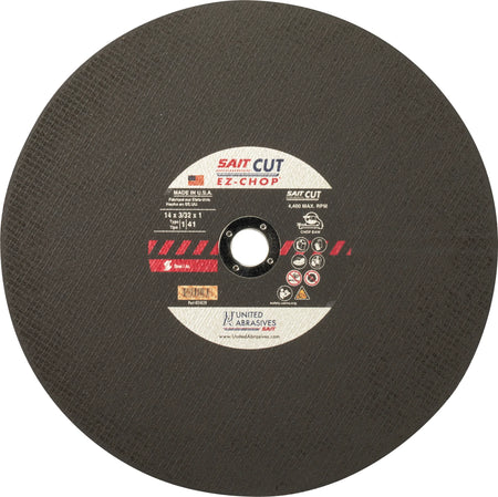 United Abrasives-SAIT 24039 EZ-Chop®  Burr Free Chop Saw Wheels 14" x 3/32" x 1", 1-Pack
