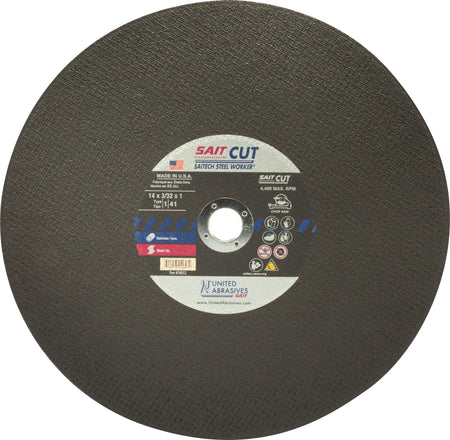 United Abrasives-SAIT 24053 Saitech Steel Worker® Premium Performance Chop Saw Wheels 14" x 3/32" x 1", 1-Pack