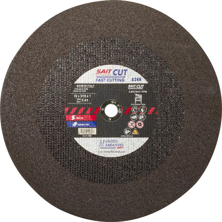 United Abrasives-SAIT 24091 A24N  Fast Cutting Stationary Saw Wheels 20" x 3/16" x 1", 5-Pack