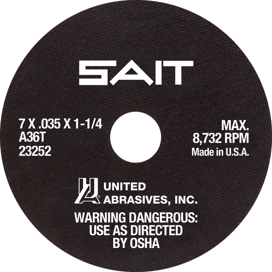 United Abrasives-SAIT 23200 A36T Tool Room Wheels 6" x 1/16" x 5/8", 5-Pack