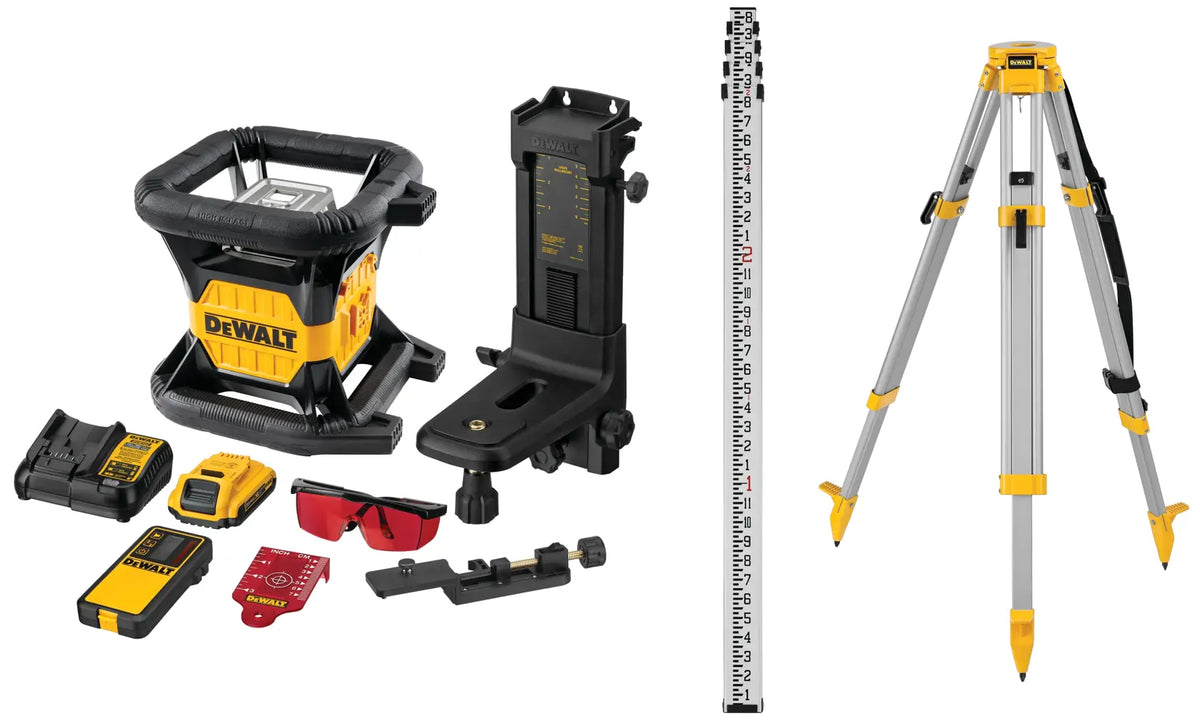 DEWALT 20V Red Rotary Laser Full Kit