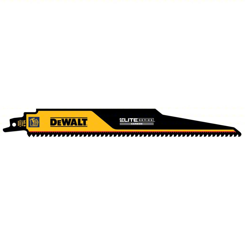 DEWALT Reciprocating Saw Blade: 6 Teeth per Inch, 9 in Blade Lg, 0.05 in Blade Thick, Carbide, 3 PK
