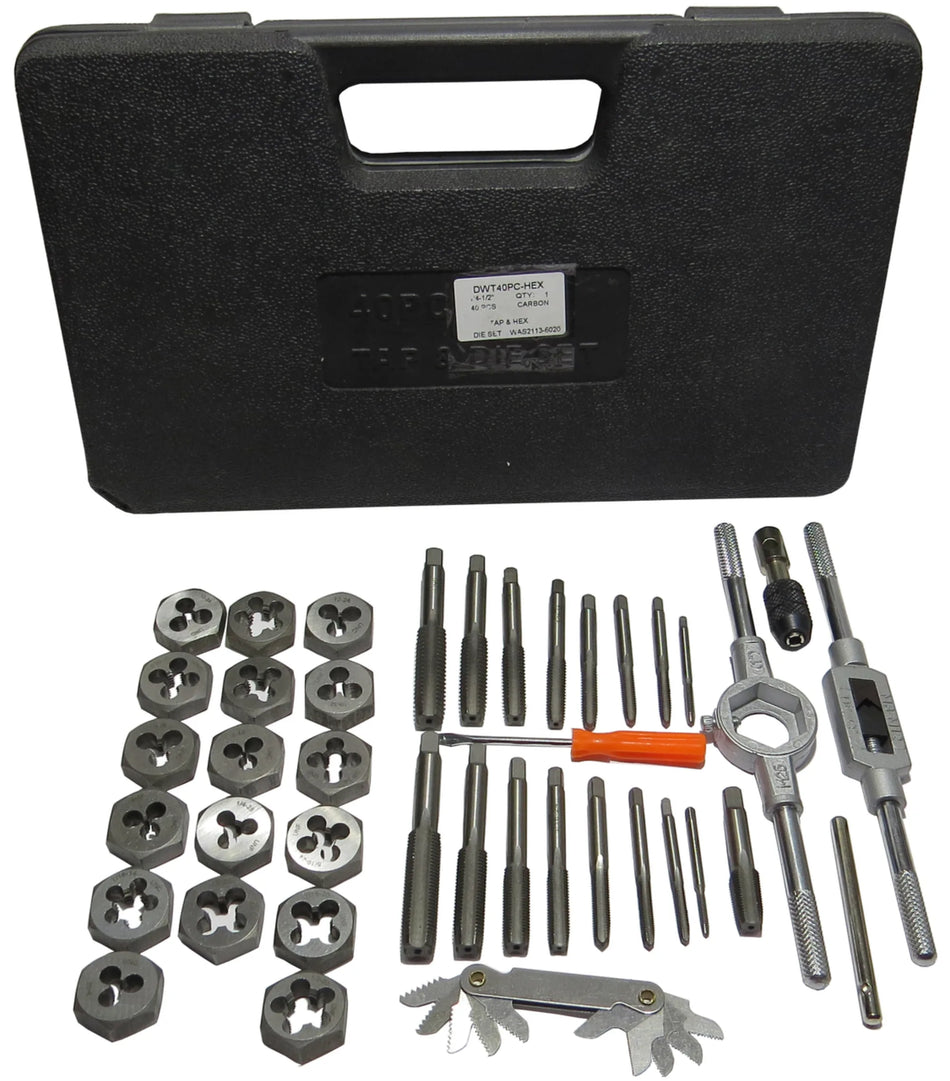 #4-1/2" Carbon Steel Tap and Die Set with Hex Die