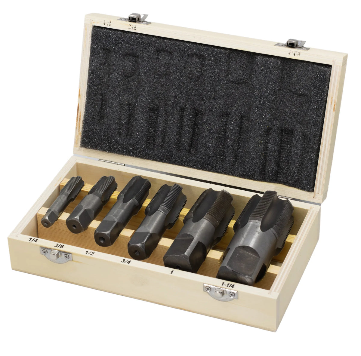 6 PC CS NPT TAP SET 1/4-1-1/4