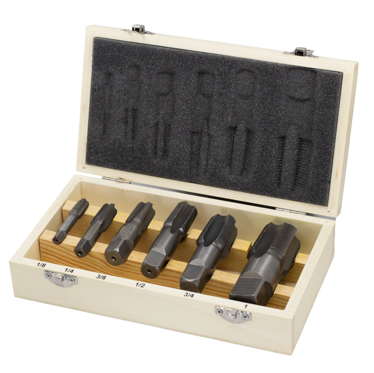 6 PC CS NPT TAP SET 1/8-3/4