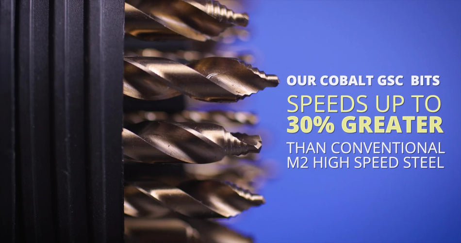 29 Piece Stepped Point Cobalt Drill Bit Set in Plastic Case (1/16" - 1/2" x 1/64")