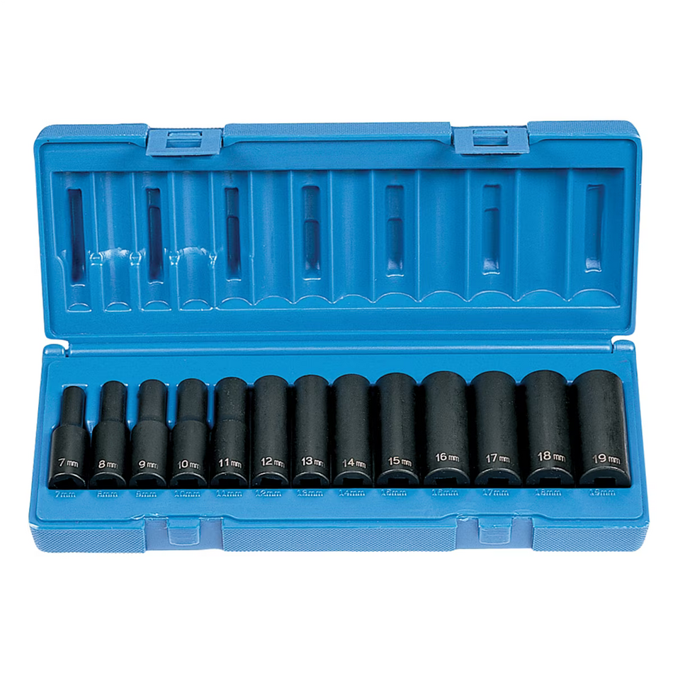 3/8" Drive 13 Piece Deep Metric Set - 12 Point