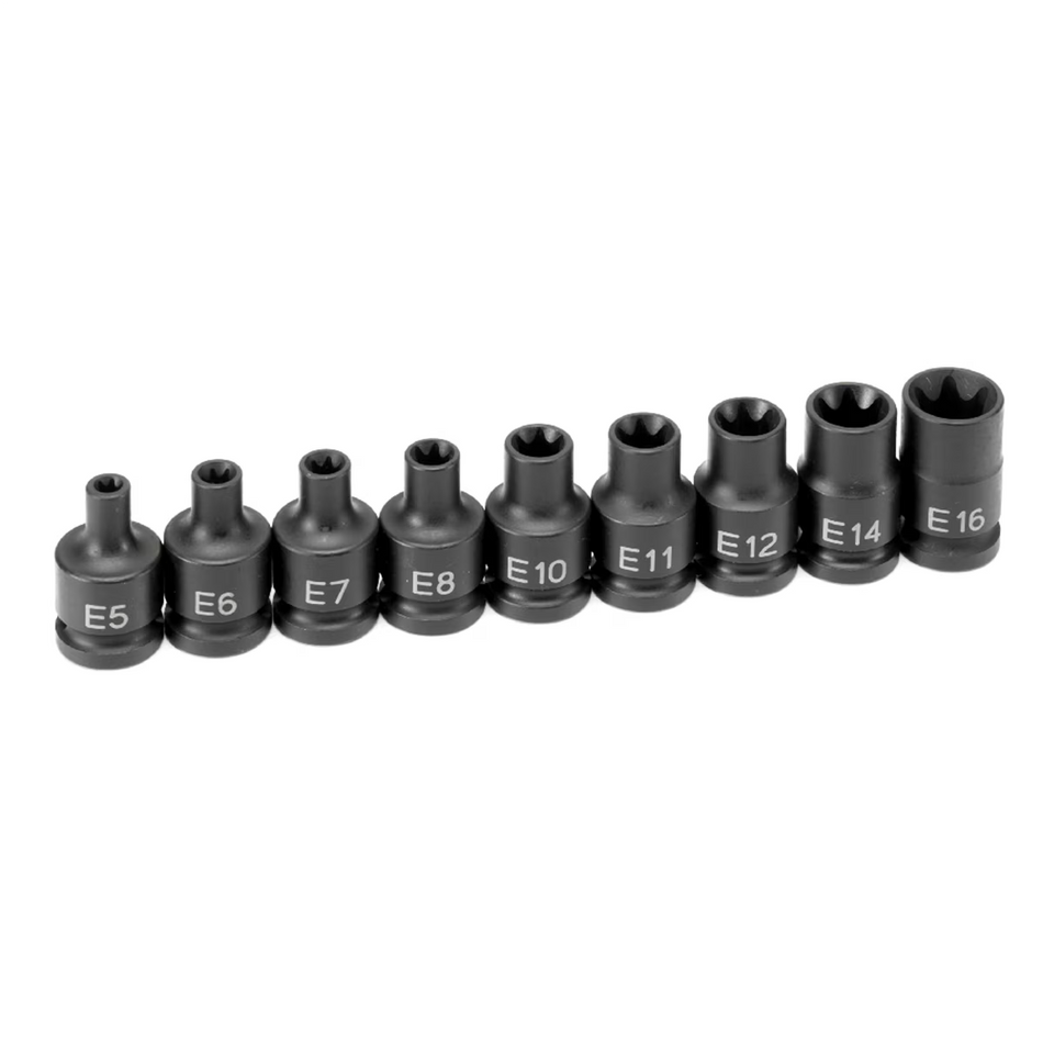 3/8" Drive 9 Piece External Star Impact Socket Set