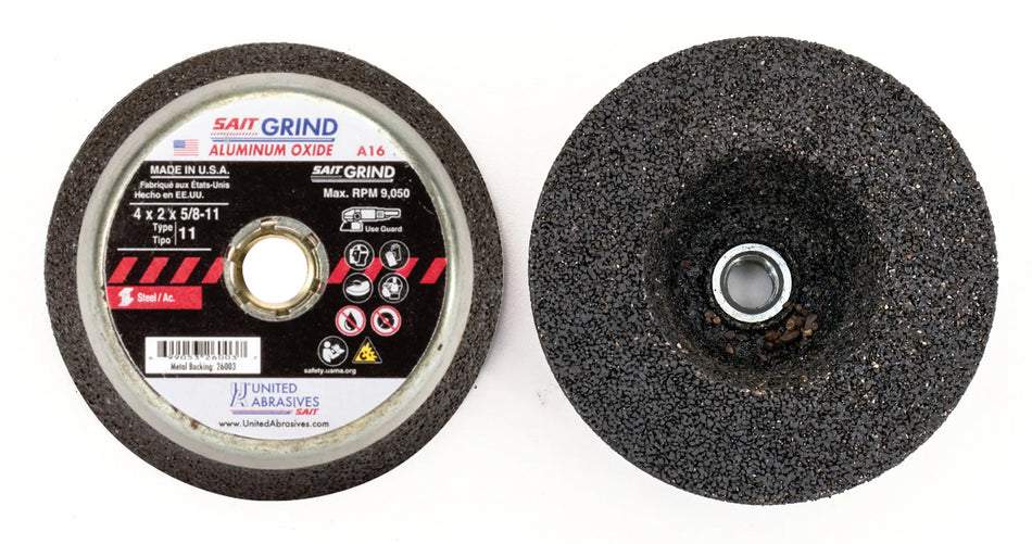 United Abrasives-SAIT 26020 A16 General Purpose Cup Stones, 6" x 2" x 5/8"-11, 5-Pack 