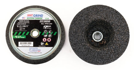 United Abrasives-SAIT 26024 C16 Concrete Cup Stones, 6" x 2" x 5/8"-11, 5-Pack 