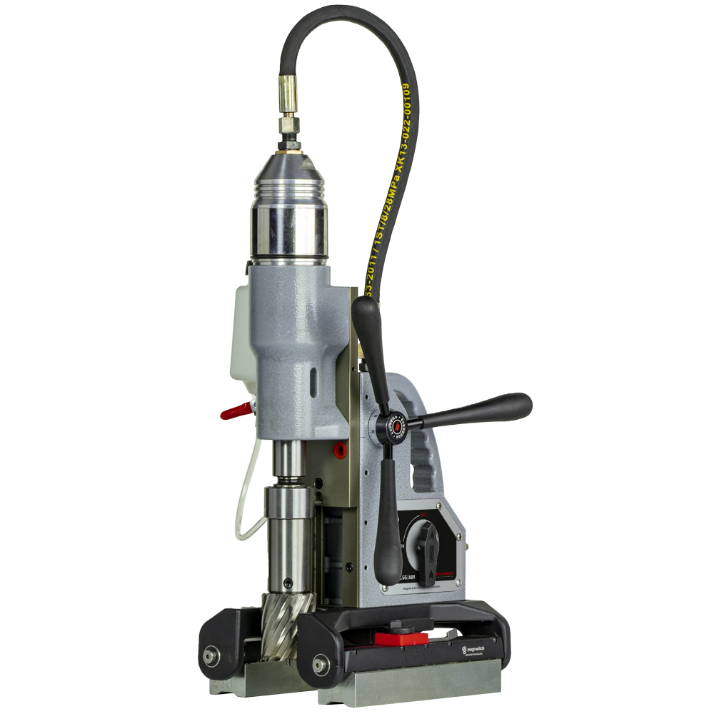 Pneumatic magnetic drilling machine, 55mm - 2 3/16", 6.3 bar.