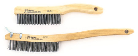 United Abrasives-SAIT 05751 Carbon Steel Scratch Brushes (Curved Handle), 3 rows x 19 rows x .014" Trim Length, 12-Pack