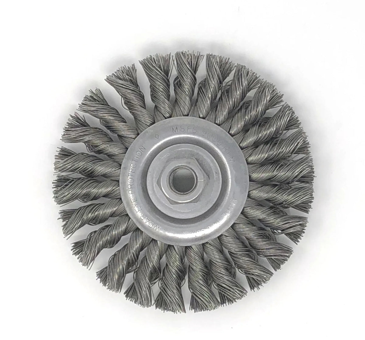 United Abrasives-SAIT 03428 Threaded Regular Twist Knot Wheels (Carbon Steel), 4" Dia x .014" Wire Size x M10 x 1.25 Arbor, 6-Pack