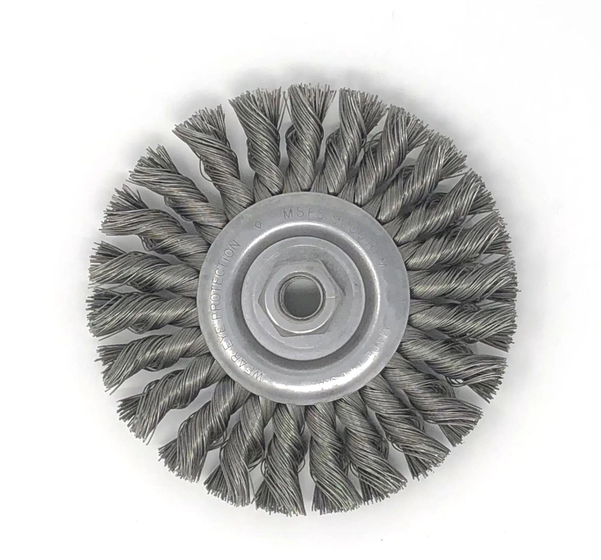 United Abrasives-SAIT 03460 Threaded Regular Twist Knot Wheels (Carbon Steel), 4" Dia x .020" Wire Size x 5/8-11" Arbor, 6-Pack