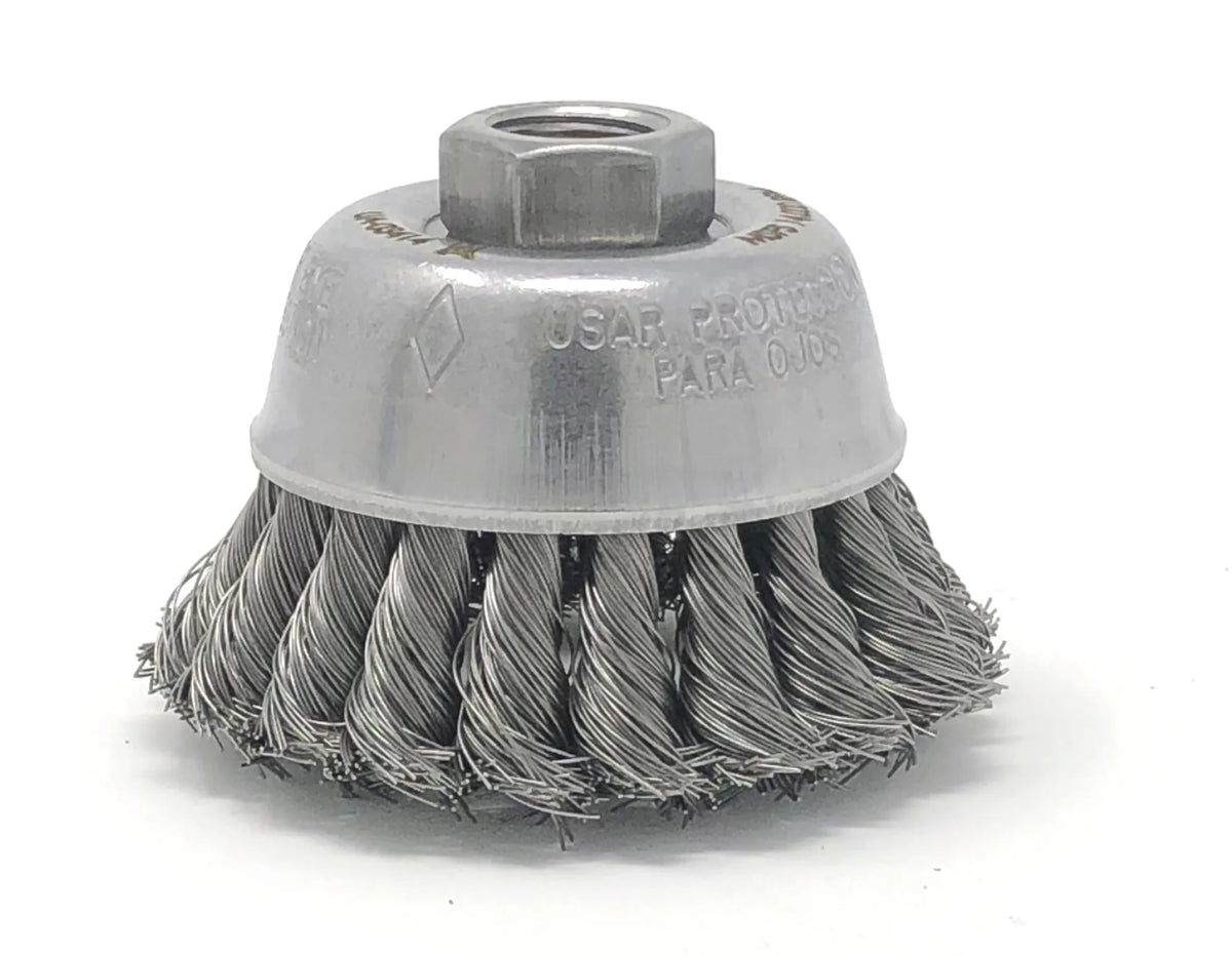 United Abrasives-SAIT 01402 Crimped Wire Small Cup Brushes (Carbon Steel), 2-3/4" Dia x .014" Wire Size x 1/2-13" Arbor, 6-Pack