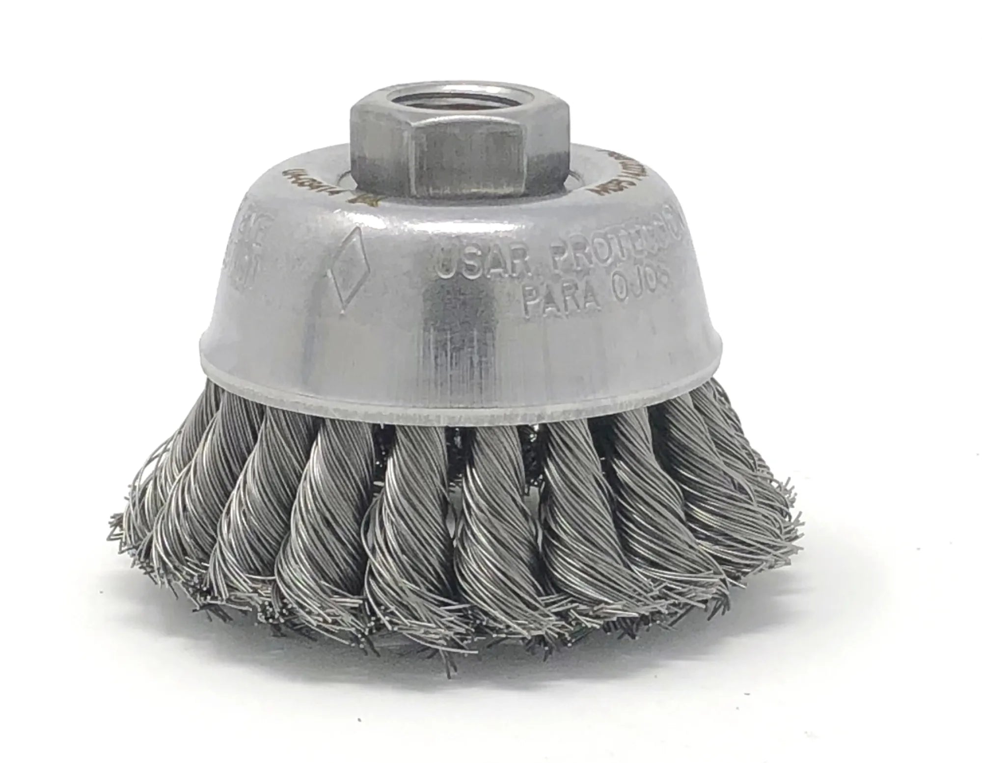 United Abrasives-SAIT 03416 Knot Wire Small Cup Brushes (Carbon Steel), 2-3/4" Dia x .014" Wire Size x M10 x 1.25 Arbor, 6-Pack