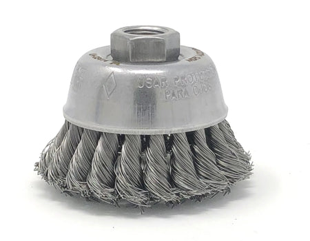 United Abrasives-SAIT 01404 Crimped Wire Small Cup Brushes (Carbon Steel), 2-3/4" Dia x .014" Wire Size x M10 x 1.25 Arbor, 6-Pack