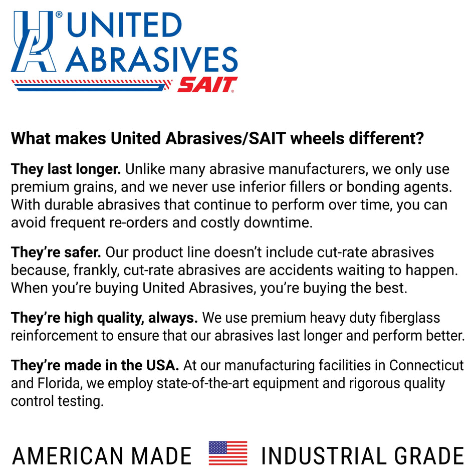 United Abrasives-SAIT 22360 A46N  Aluminum Cut-Off Wheels (Type 27/Type 42 Depressed Center) 6" x .045" x 7/8", 50-Pack