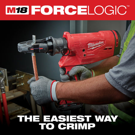 Milwaukee M18™ FORCE LOGIC™ 750 MCM Crimper with #6 - 750 MCM Cu Dies