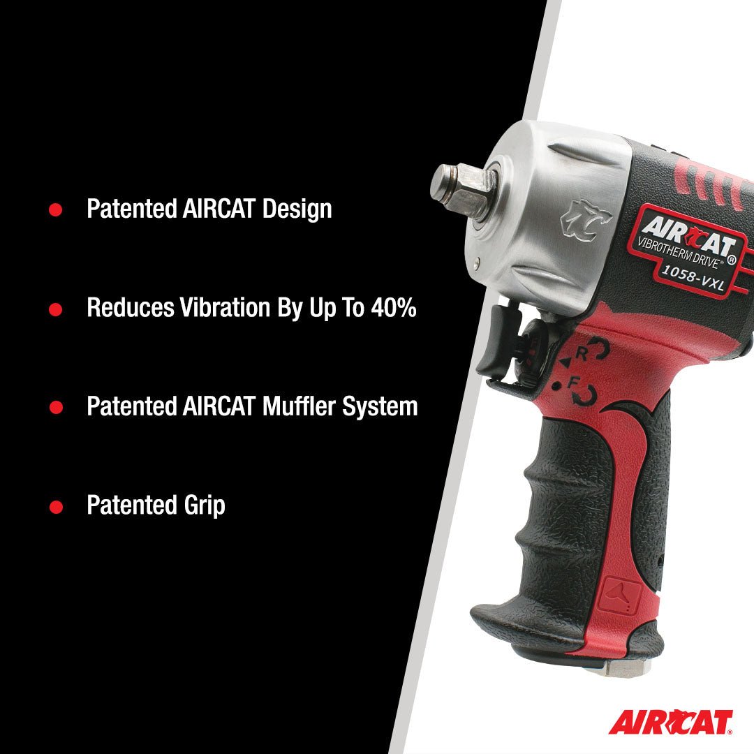 AIRCAT 1058-VXL 1/2" Drive Compact Impact Wrench - AAA Industrial Supply