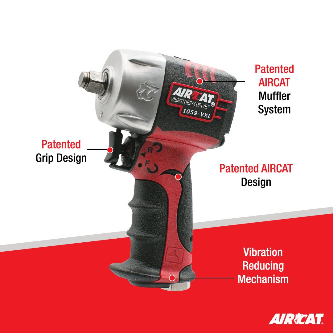 AIRCAT 1059-VXL 3/8" VIBROTHERM DRIVE Compact Impact - AAA Industrial Supply