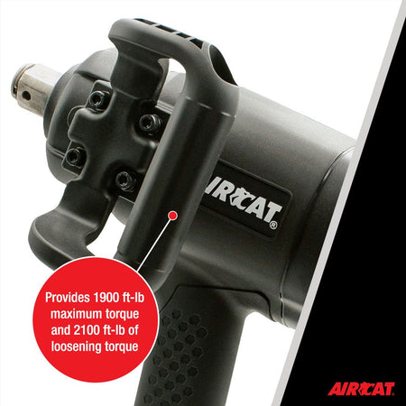 AirCAT 1870-P 1" Low Weight Pistol Impact wrench 2100 ft-lbs , Black , Medium - AAA Industrial Supply
