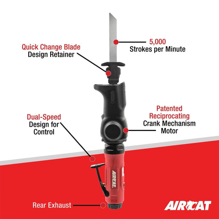 AirCat 6355-A: Universal Saw Blade Air Saw With Quick Change Retainer - AAA Industrial Supply