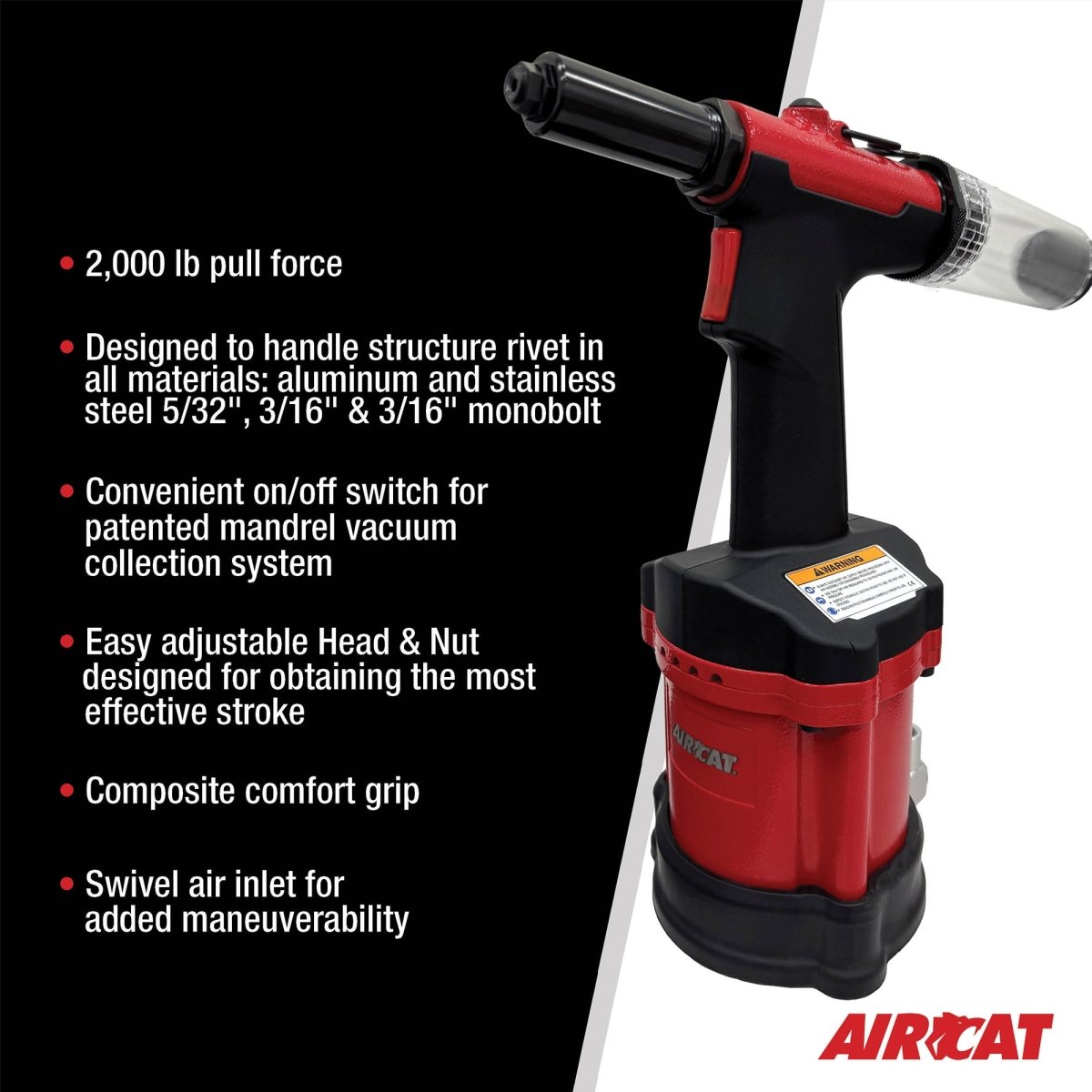 AirCat 6410: 3/16" Air Hydraulic Riveter - AAA Industrial Supply