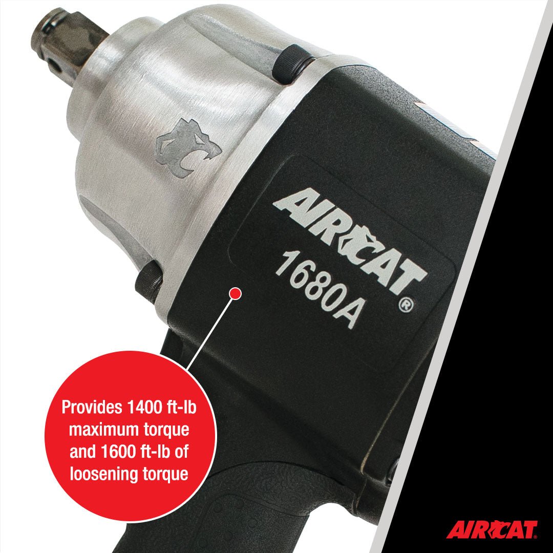 AIRCAT - Aircat 3/4 In. Xtreme Duty Impact Wrench (1680-A) , Black , Medium - AAA Industrial Supply