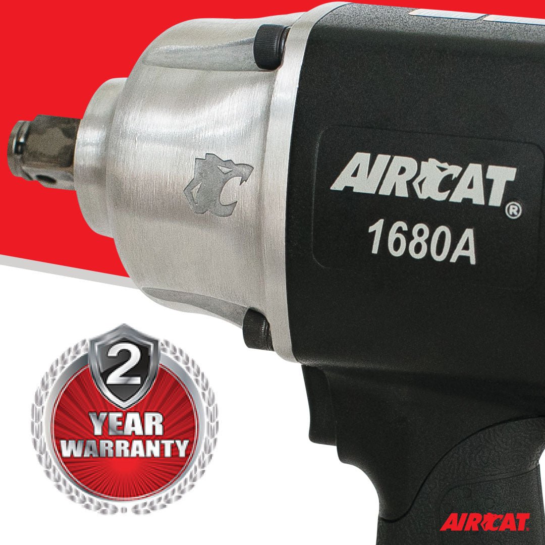AIRCAT - Aircat 3/4 In. Xtreme Duty Impact Wrench (1680-A) , Black , Medium - AAA Industrial Supply