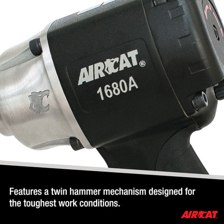 AIRCAT - Aircat 3/4 In. Xtreme Duty Impact Wrench (1680-A) , Black , Medium - AAA Industrial Supply