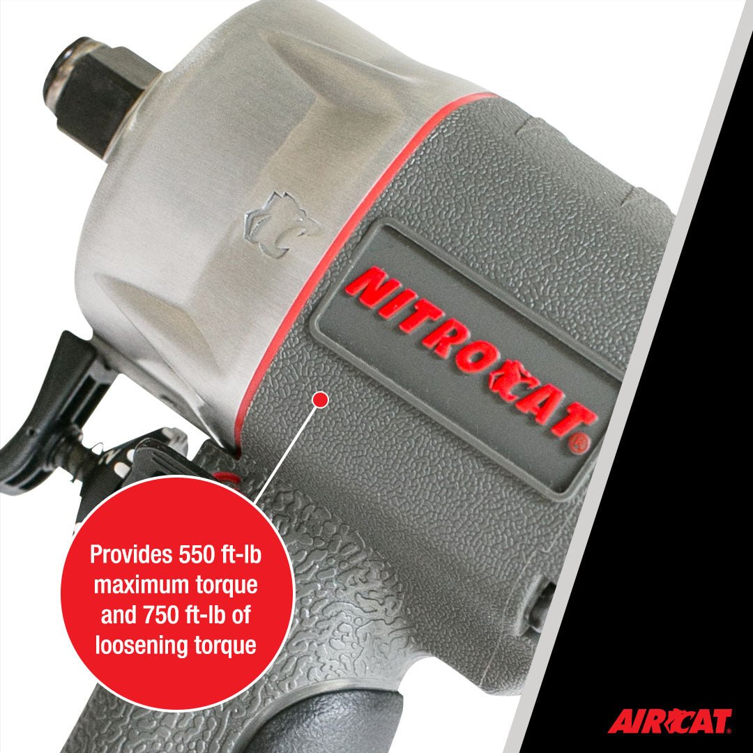 AIRCAT Pneumatic Tools 1056-XL 1/2-Inch NITROCAT Composite Compact Impact Wrench : Low Weight Power Impact Wrench : Tool for Automotive Improvement & Maintenance - AAA Industrial Supply