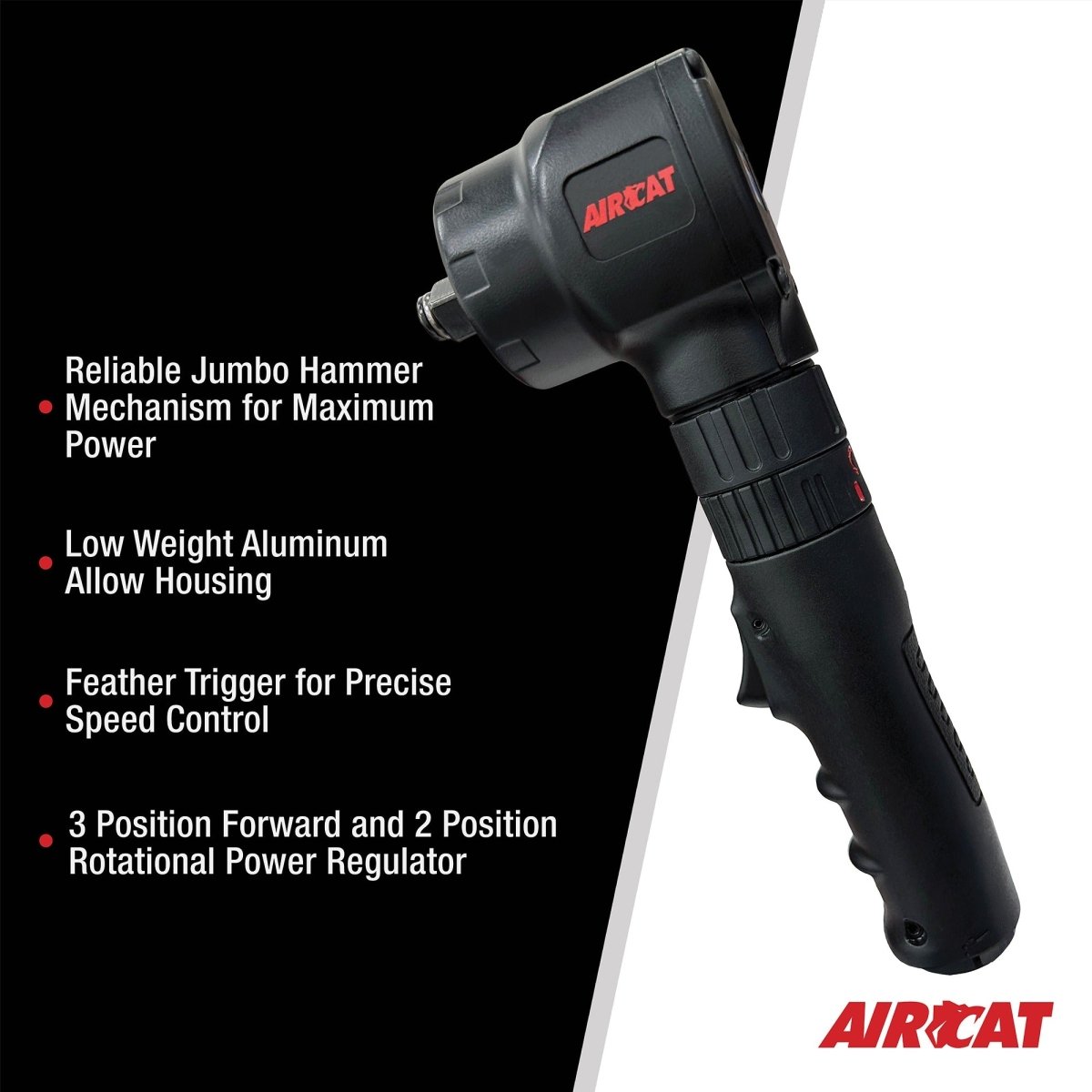 AIRCAT Pneumatic Tools 1070 1/2" Angle Impact Wrench 700 ft-lb - AAA Industrial Supply